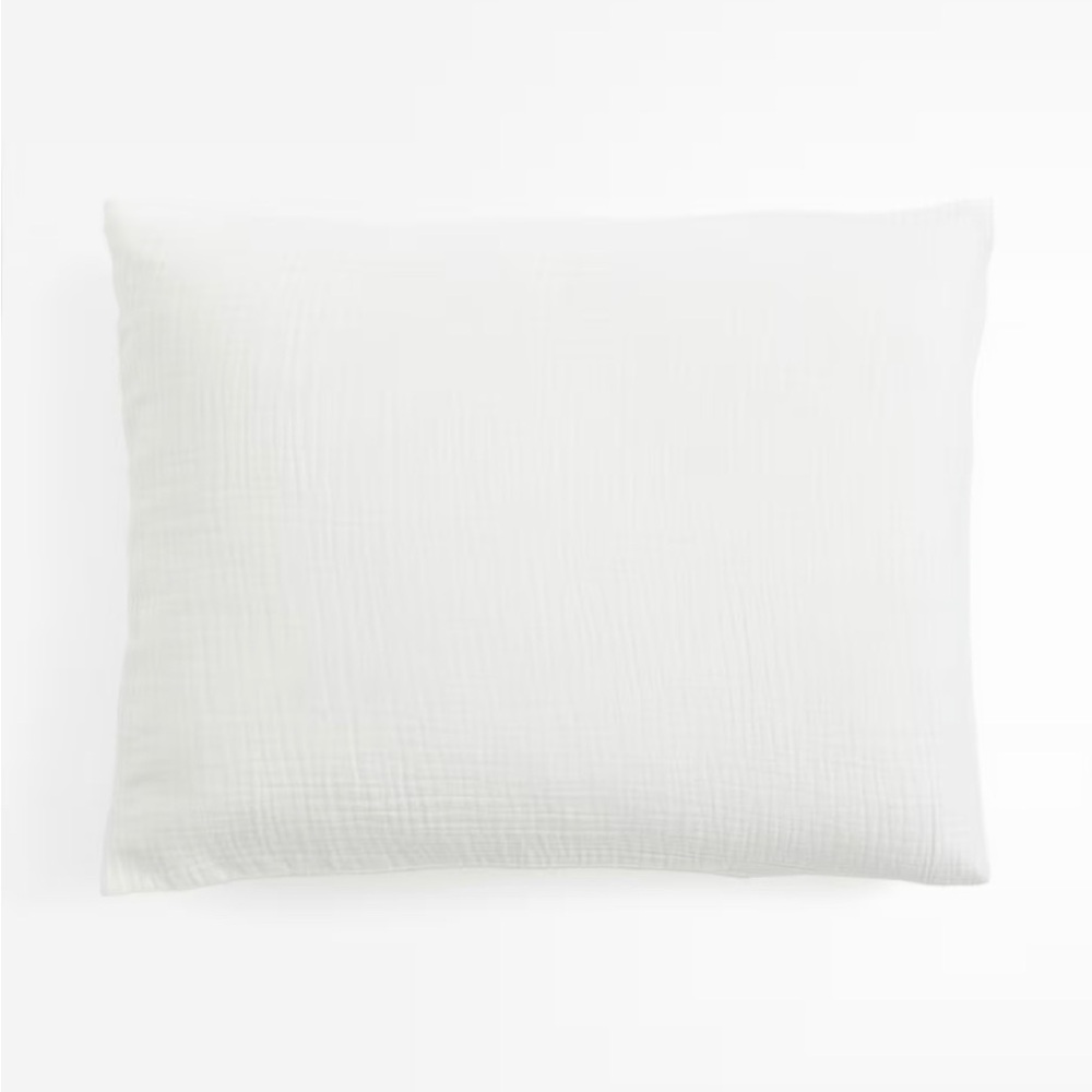 H&M Home white muslin pillowcase